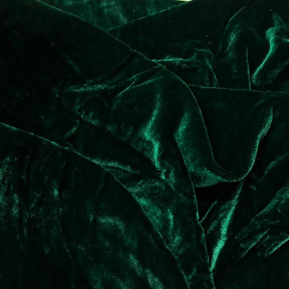 Forest Green 100% Mulberry Silk Velvet Braided Headband