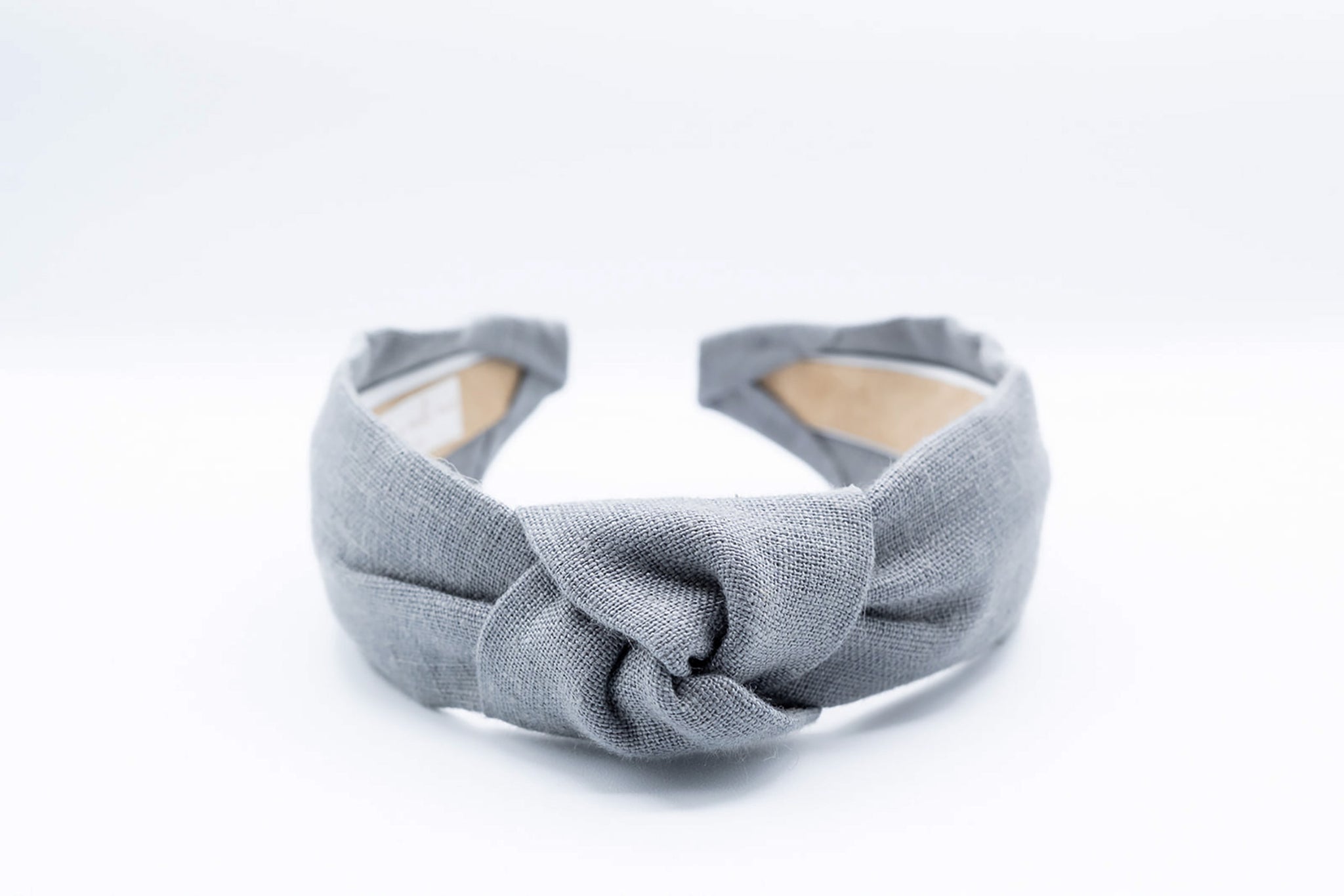 {Grey} European Linen Knotted Headband