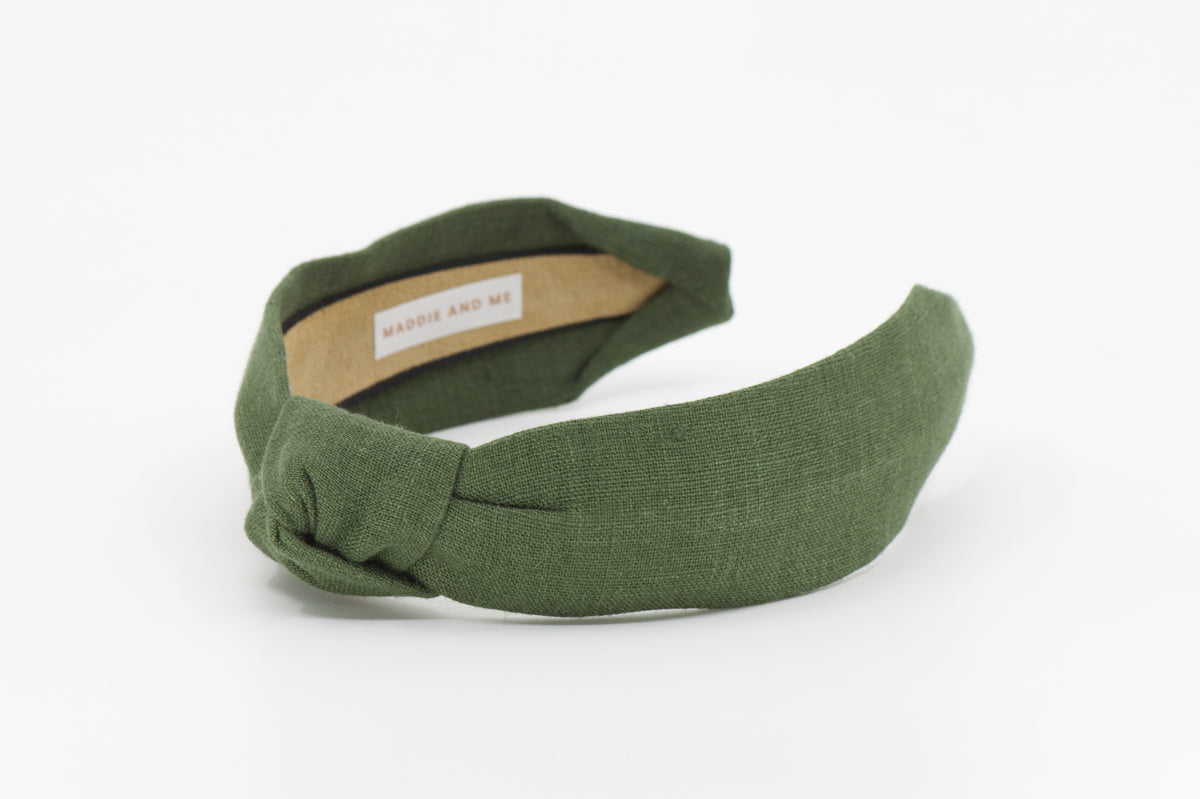 {Pine Green} European Linen Knotted Headband