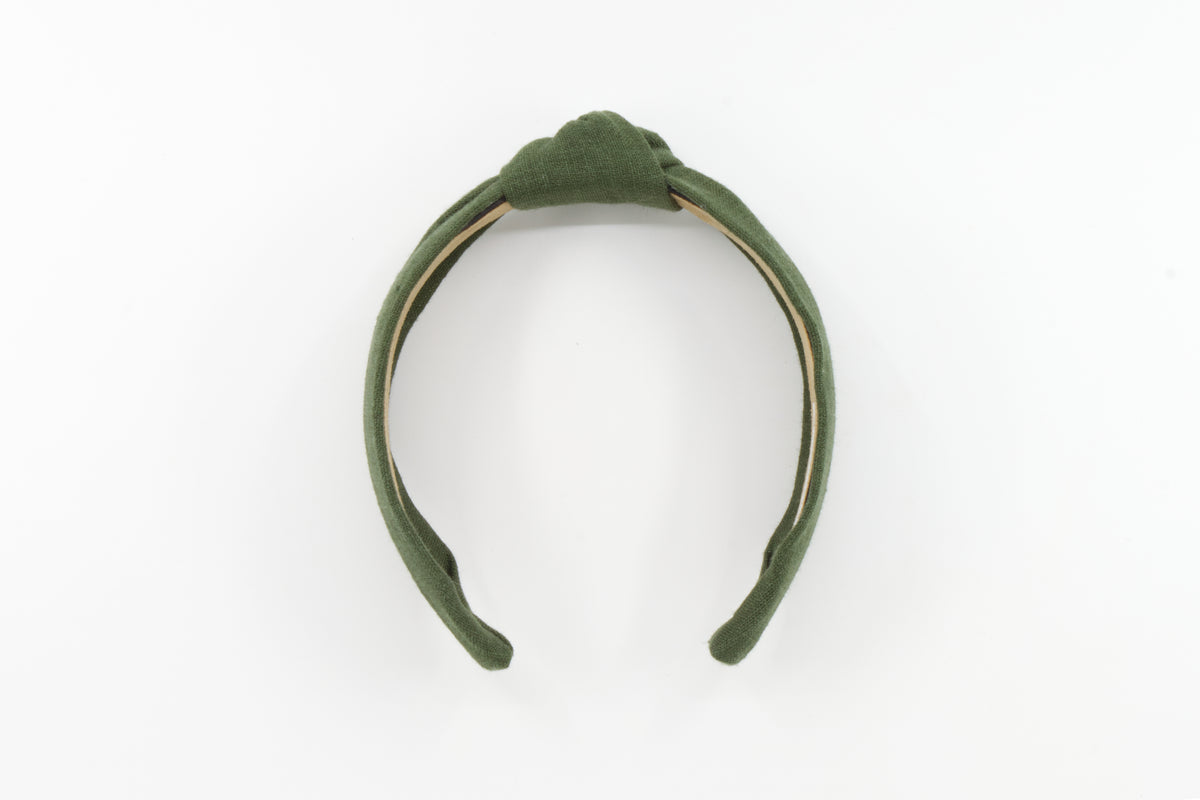 {Pine Green} European Linen Knotted Headband