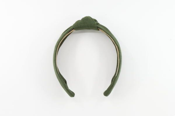 {Pine Green} European Linen Knotted Headband