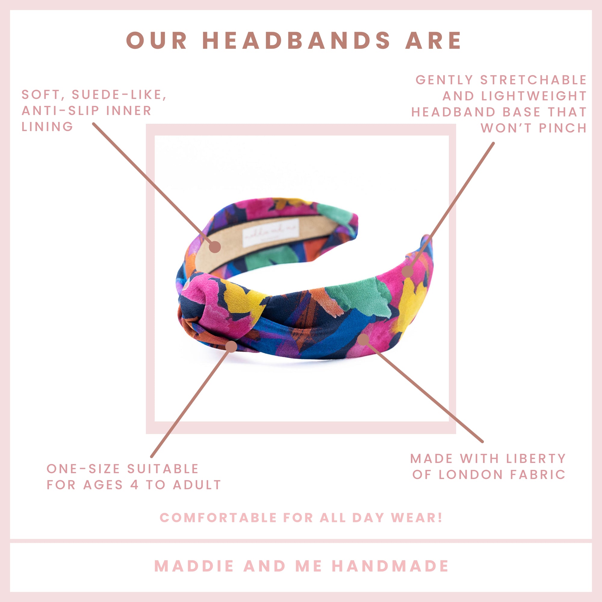 multicolor patterned headband on a white background