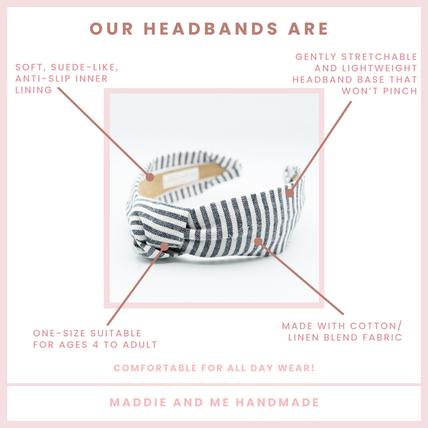 stripe knotted headband on a white background