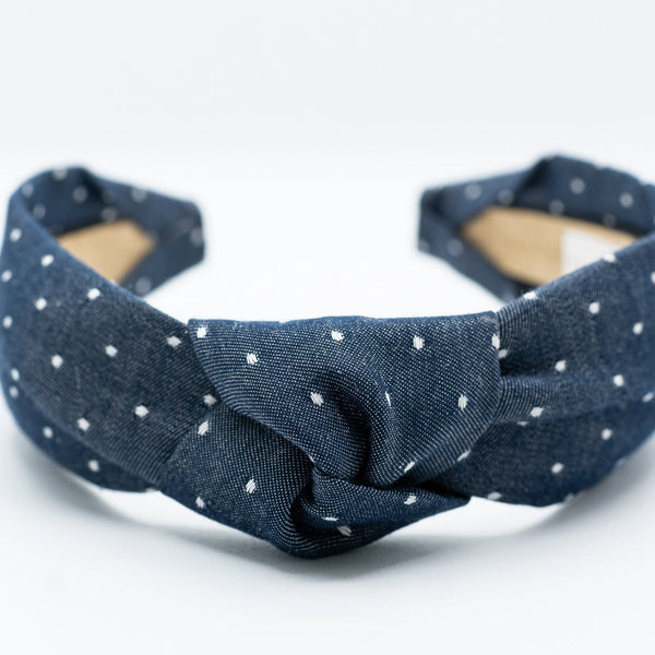 dot knotted headband on a white background