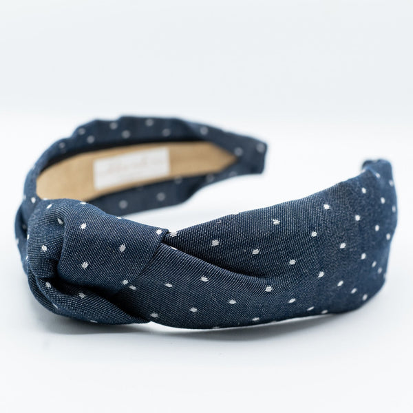 dot knotted headband on a white background
