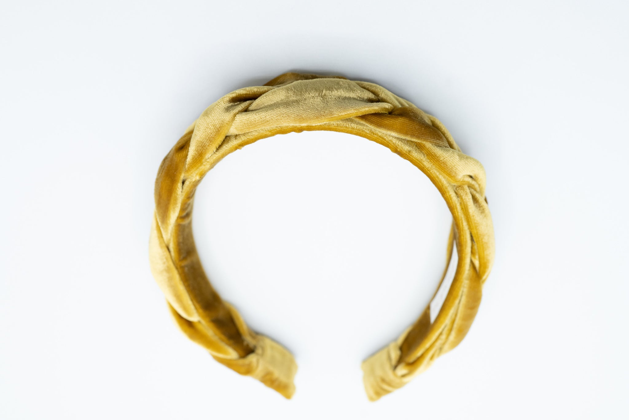 Braided Velvet {Mustard} Headband
